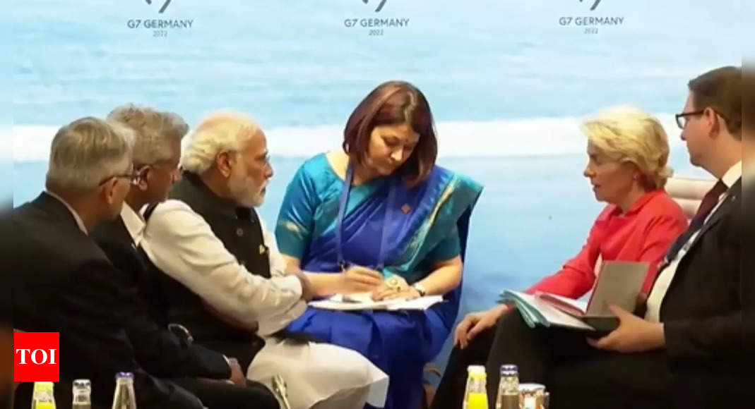 PM Modi holds talks with EU Commission Prez Ursula von der Leyen in Germany | India News – Times of India