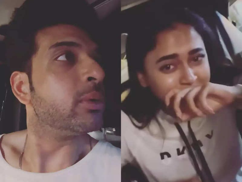 Karan Kundrra jokes about Tejasswi Prakash eating three plates of spicy momos; she corrects him by saying it's two
