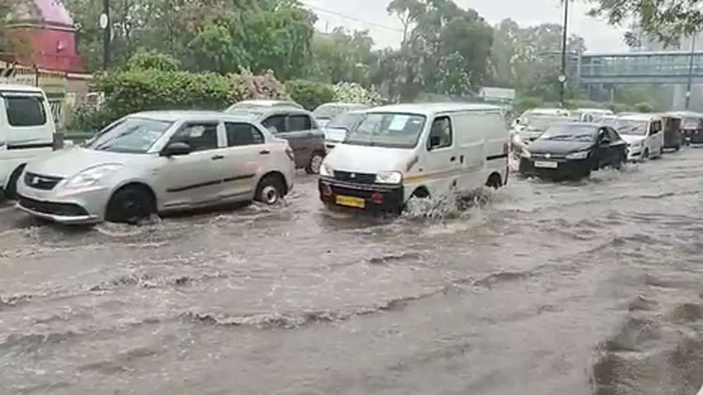 Flooded roads in Delhi