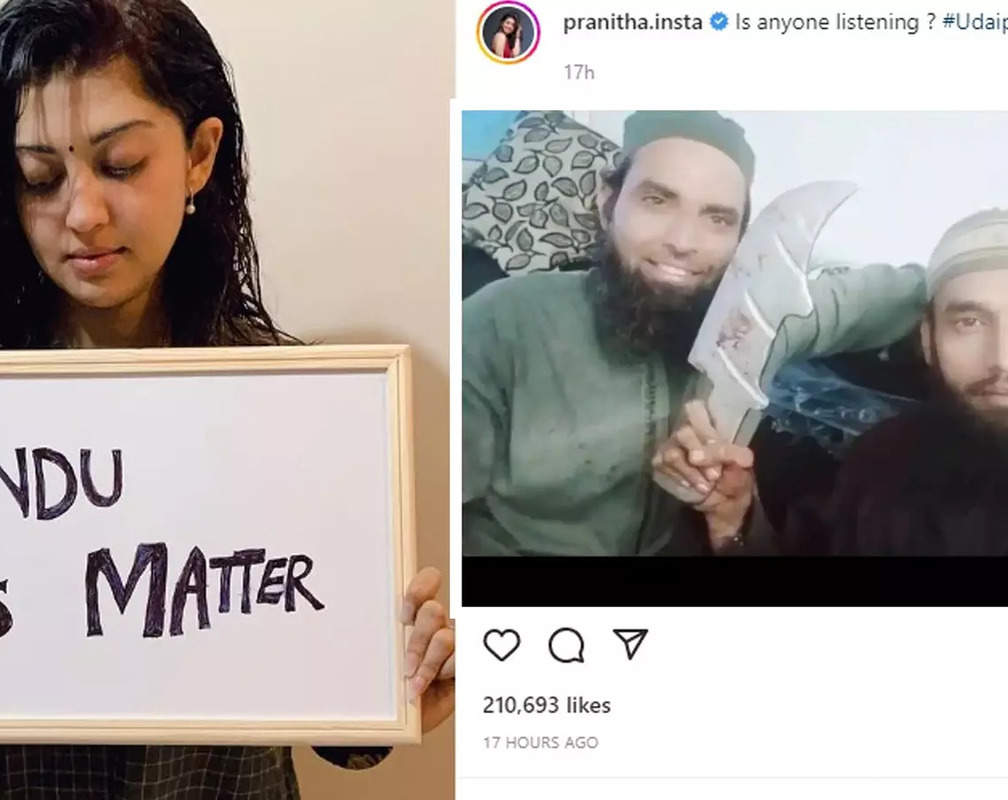 
Udaipur tailor beheading case: South actress Pranitha Subhash says 'Is anyone listening? Hindu Lives Matter'
