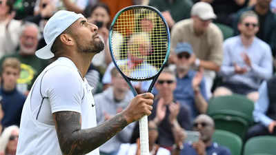 Wimbledon Kyrgios Serves Up Masterclass To Blow Away Krajinovic Tennis News Times Of India