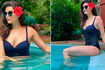 Karishma Tanna sets hearts racing as she chills in the pool in blue monokini