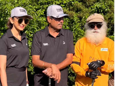 Rakul Preet Singh plays golf with Kapil Dev and Sadhguru in Washington DC