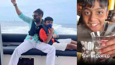 Watch: Ajay Devgn's son Yug asks netizens to 'stay hydrated' in this funny video