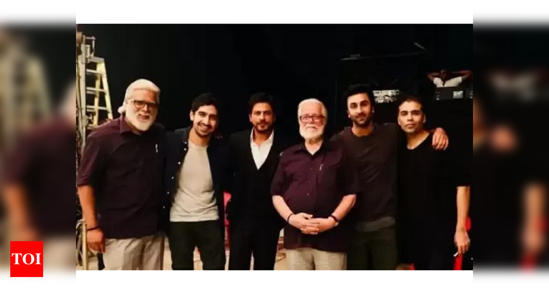 ‘Rocketry: The Nambi Effect’: Shah Rukh Khan, Ranbir Kapoor, R Madhavan and Karan Johar pose with Nambi Narayanan on the set – Times of India