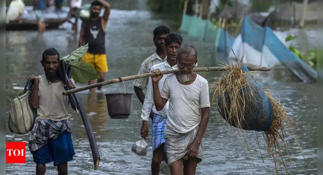 Assam flood: Five more die, over 18.35 lakh people still affected | India News – Times of India