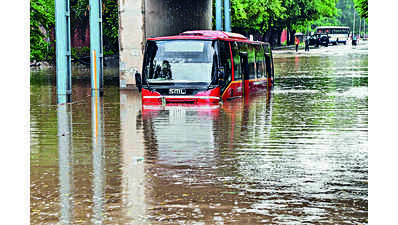 Zirakpur flounders in rain as slush chokes roads