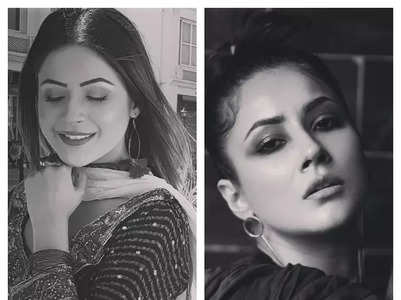 Monochrome pictures of Shehnaaz Gill