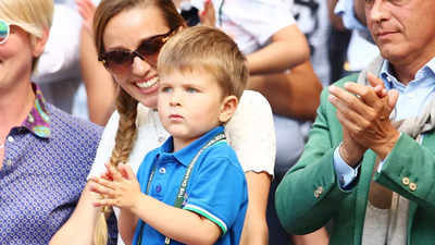 Novak Djokovic Jr, 7, has a Rafaesque follow through