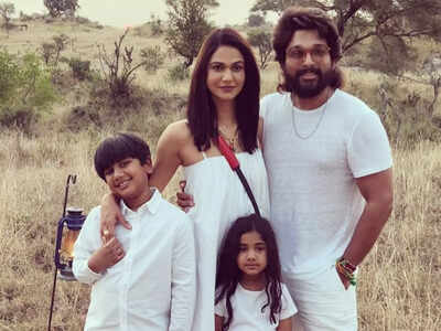 Happy family pic: Allu Arjun, Sneha Reddy and kids go on a vacation |  Telugu Movie News - Times of India