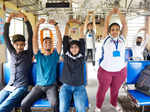 Yoga in train: Mumbai local commuters perform asanas while travelling