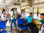 Yoga in train: Mumbai local commuters perform asanas while travelling