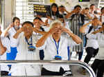 Yoga in train: Mumbai local commuters perform asanas while travelling