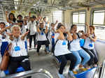 Yoga in train: Mumbai local commuters perform asanas while travelling