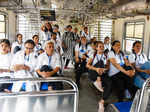 Yoga in train: Mumbai local commuters perform asanas while travelling