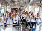 Yoga in train: Mumbai local commuters perform asanas while travelling