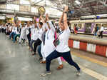 Yoga in train: Mumbai local commuters perform asanas while travelling