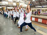 Yoga in train: Mumbai local commuters perform asanas while travelling