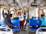 Yoga in train: Mumbai local commuters perform asanas while travelling