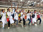 Yoga in train: Mumbai local commuters perform asanas while travelling