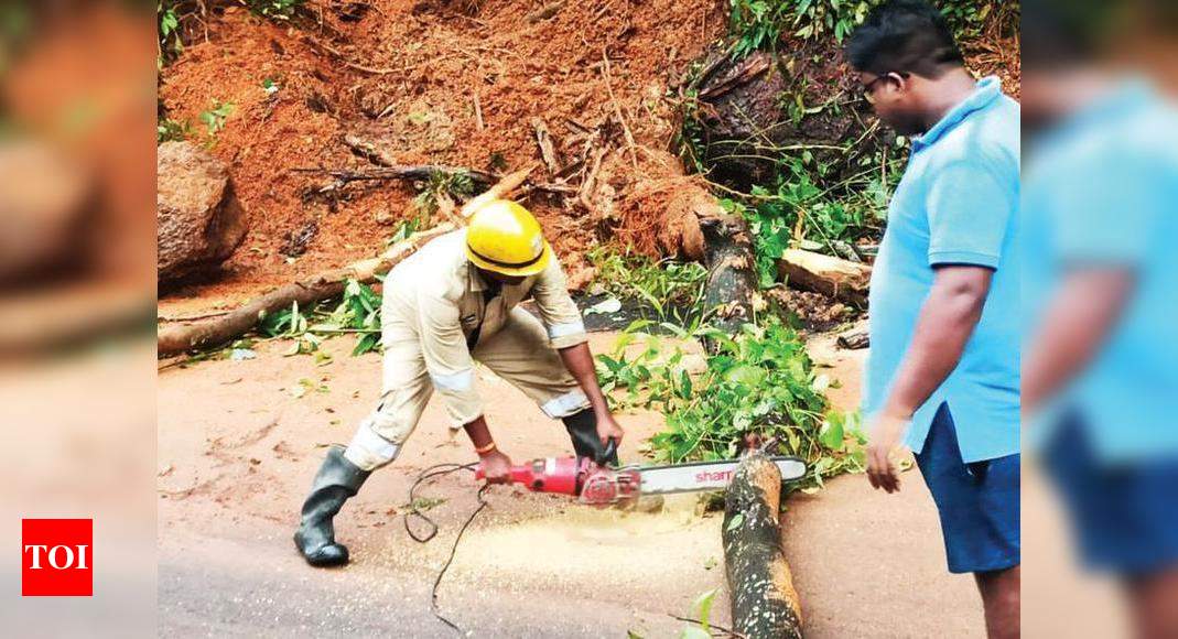 Ponda sees 2 landslides, power cuts, flooding of Curti temple