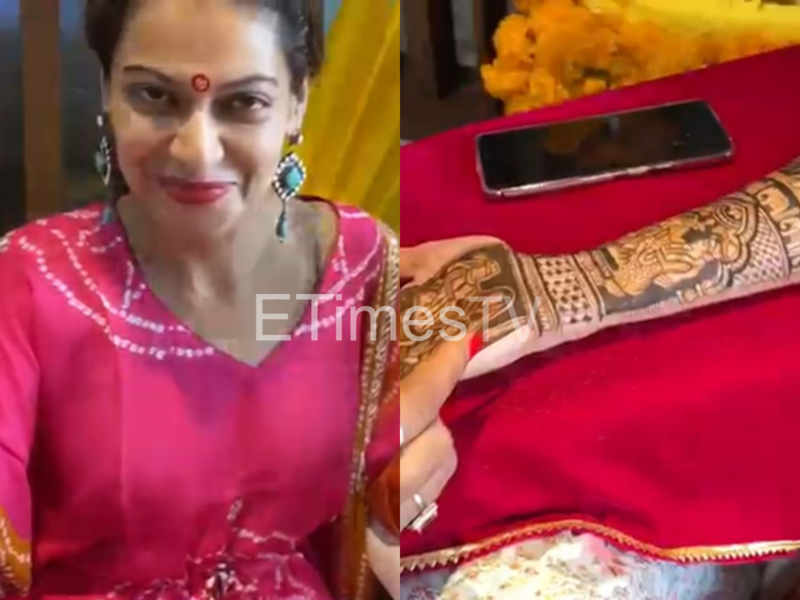 Bride-to-be Payal Rohatgi dazzles in a pink bandhani suit on her mehendi; watch video from her pre-wedding function