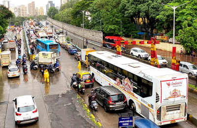 Heavy rains caused Traffic jam