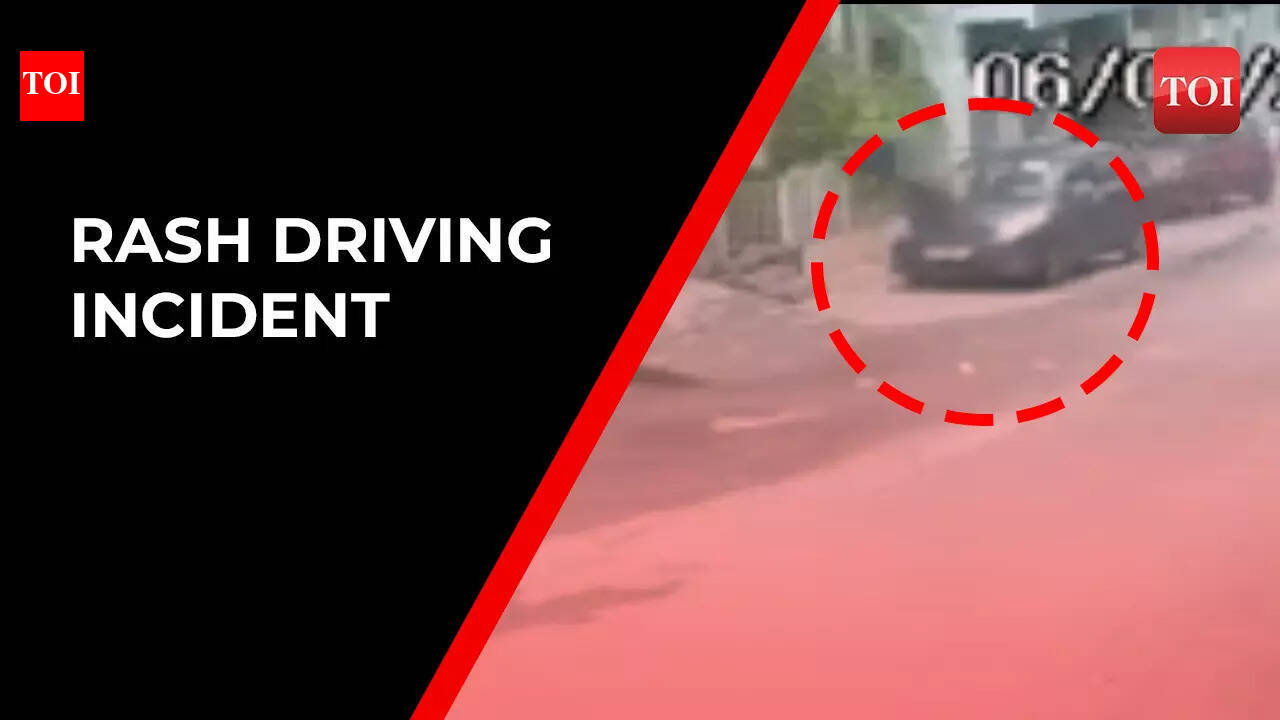 CCTV: Woman hit by speeding car in Hyderabad