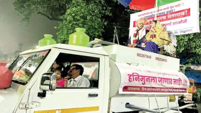 Madhya Pradesh couple opts for water tanker as wedding procession vehicle