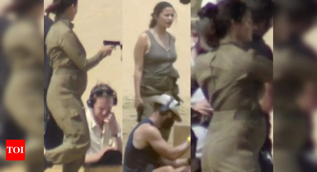 Leaked Photos: Fans spot Alia Bhatt’s baby bump as she shoots for ‘Heart of Stone’ action scenes with Gal Gadot in a desert – Times of India