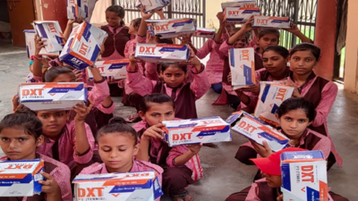 Noida: Kasturba Gandhi Balika Vidyalaya students get books, bags, shoes for new session