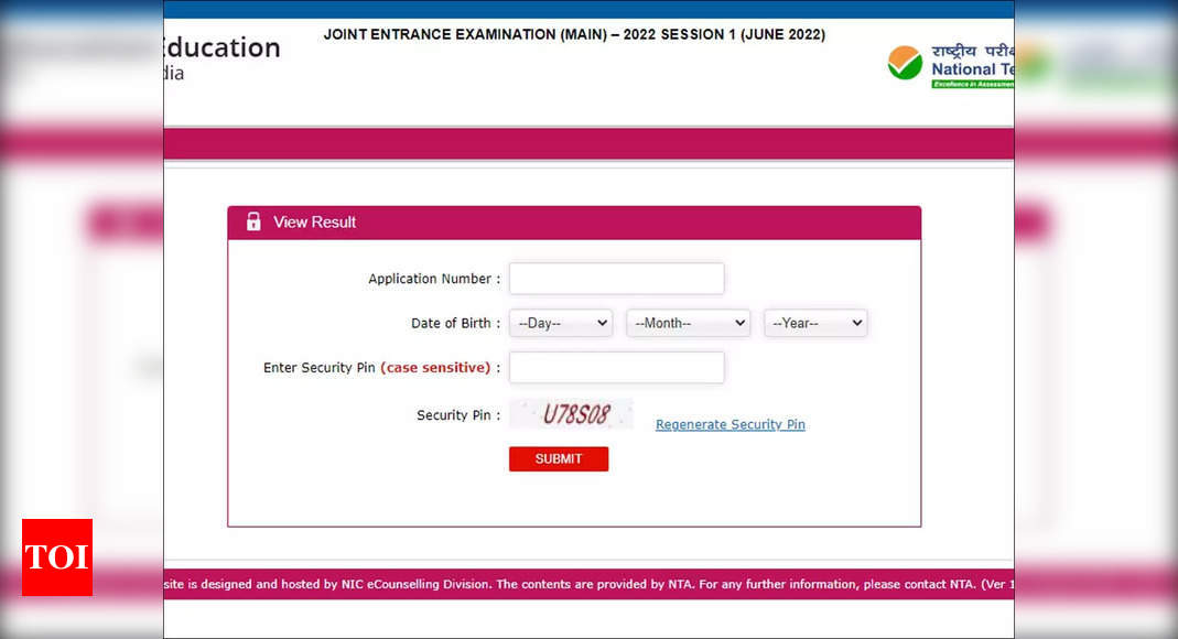 JEE Main Result 2022 Session 1 LIVE Updates: NTA JEE Result Announced ...