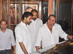 Ash, Abhishek snapped @ Sanju's residence