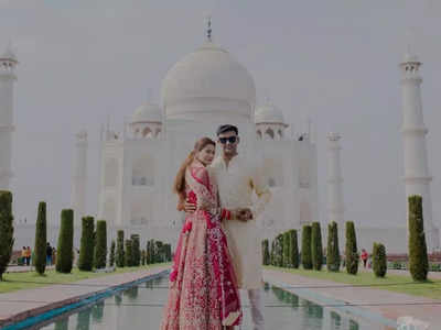 Payal Rohatgi and Sangram Singh visit the 'symbol of love' Taj Mahal after their marriage; see pics