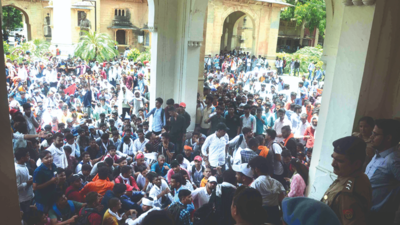 Allahabad University students stage protest