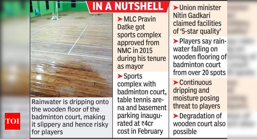 Water leaking from roof of NMC’s model new sports activities advanced | Nagpur Information