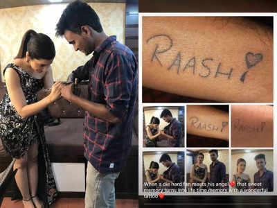 Raashii Khanna's diehard fan gets her autograph tattooed on his hand
