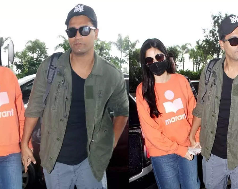 
Vicky Kaushal and Katrina Kaif jet off for Kat's birthday celebration; Spotted at airport
