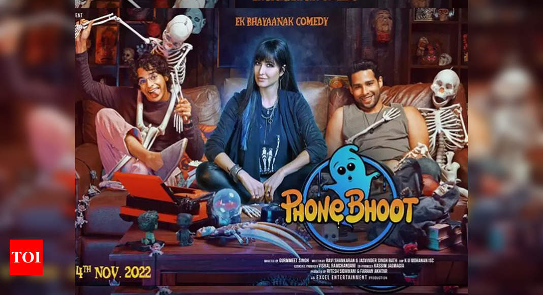 Katrina Kaif, Ishaan Khatter and Siddhant Chaturvedi drop new ‘Phone Bhoot’ poster as they anounce November 7 release date – Times of India