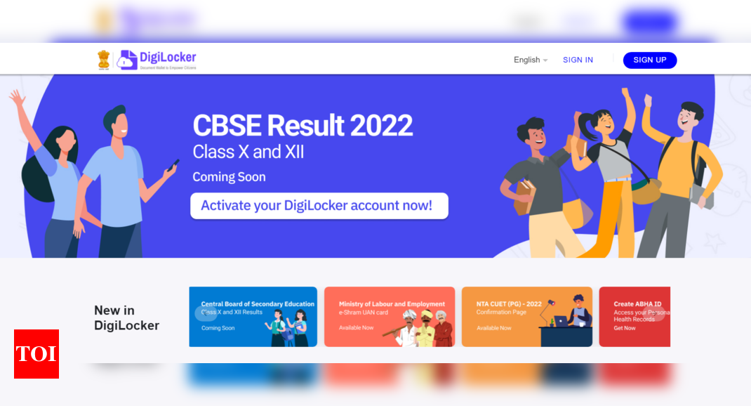 How to create DigiLocker new account to access CBSE 10th, 12th Result 2022? – Times of India