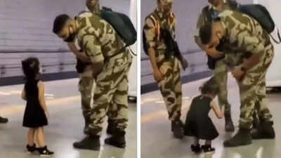 Video of little girl touching Indian jawan’s feat goes viral, MP Smriti Irani reacts
