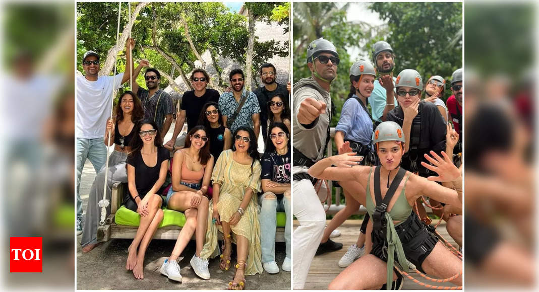 Don’t miss these new photos of Katrina Kaif and Vicky Kaushal posing with their squad in the Maldives – Times of India