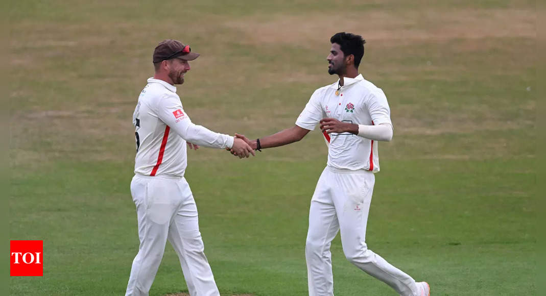 Washington Sundar takes five-wicket haul on County debut for Lancashire against Northamptonshire | Cricket News – Times of India