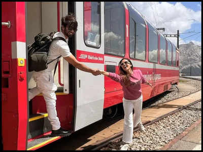 Mira Rajput's new picture with Shahid Kapoor from Swiss vacay reminds fans of Shah Rukh Khan and Kajol's scene from 'DDLJ'