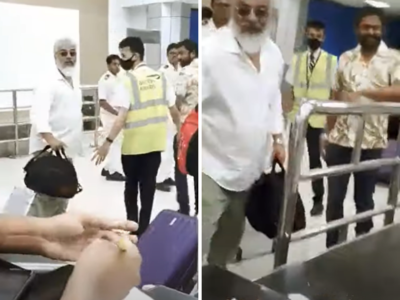 Pics: Ajith returns to Chennai from his Europe vacation