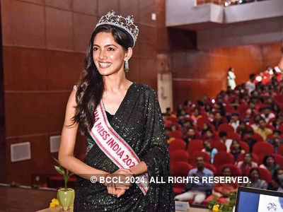 Femina Miss India 2022 second runner-up Shinata Chauhan visits her school and college in Delhi