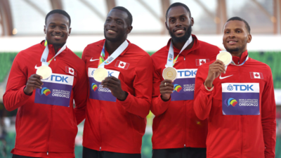 World Athletics Championships: Canada stun US to win men's 4x100 relay ...