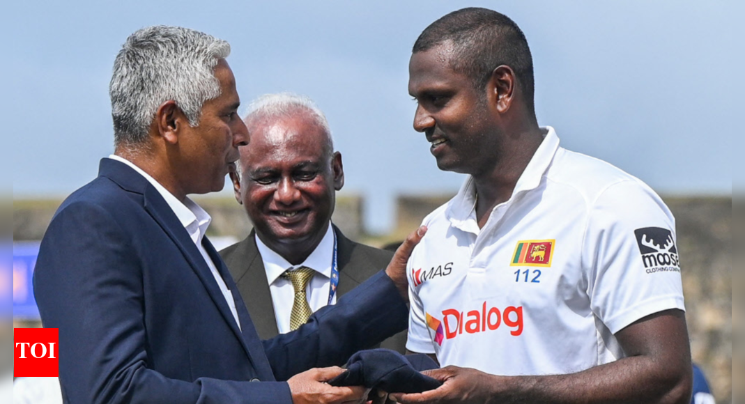 Sri Lanka Cricket felicitates Angelo Mathews as he becomes sixth Sri Lankan to play 100 Tests | Cricket News – Times of India