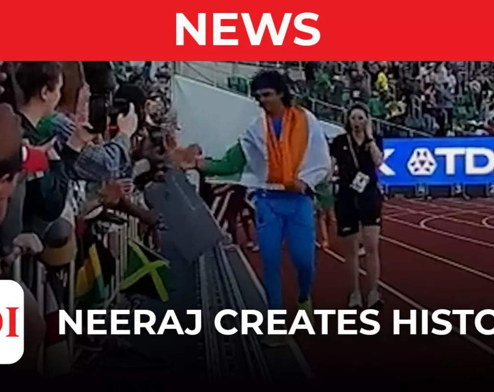 
Neeraj Chopra signs autographs after winning silver medal at World Athletics Championships 2022
