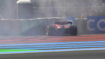 Charles Leclerc crashes out of French Grand Prix while leading